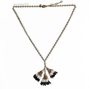 J. Crew Beaded Tassel Necklace